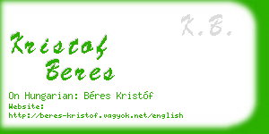 kristof beres business card