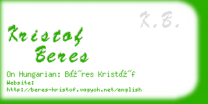 kristof beres business card